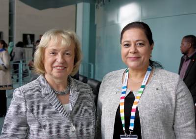 Prof. Maria Bhmer mit Meriem Bensalah-Chaqroun, Prsidentin der Confdration Gnrale des Entreprises du Maroc (CGEM) - Prof. Maria Böhmer mit Meriem Bensalah-Chaqroun, Präsidentin der Confédération Générale des Entreprises du Maroc (CGEM)